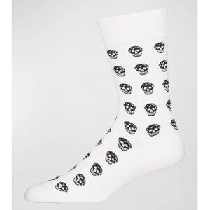 Alexander McQueen Men's Allover Skull Crew Socks Large